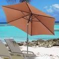 thumbnail image 6 of Ainfox 9ft Patio Umbrella with Push Button Tilt and Crank, Outdoor Sunshade Canopy, Waterproof and UV-Proof, Coffee, 6 of 7