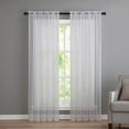 thumbnail image 4 of Crushed Voile Sheer Rod Pocket Curtain Panel, 40" x 79", Single Curtain Panel,Gray, 4 of 10