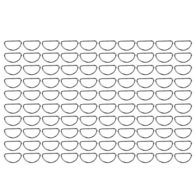 100 anillos en D para collar de perro, anillos en D de metal para correas de pecho para perros, accesorios para maletas para mascotas, color plateado