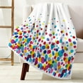 thumbnail image 3 of Colorful Throw Blanket for Girls Kids Women, Cute Rainbow Polka Dots Decor Warm Cozy Bed Couch Blanket, Super Soft Microfiber Flannel Blankets and Throws for Sofa Bedding Living Room 60x80 Inches, 3 of 5