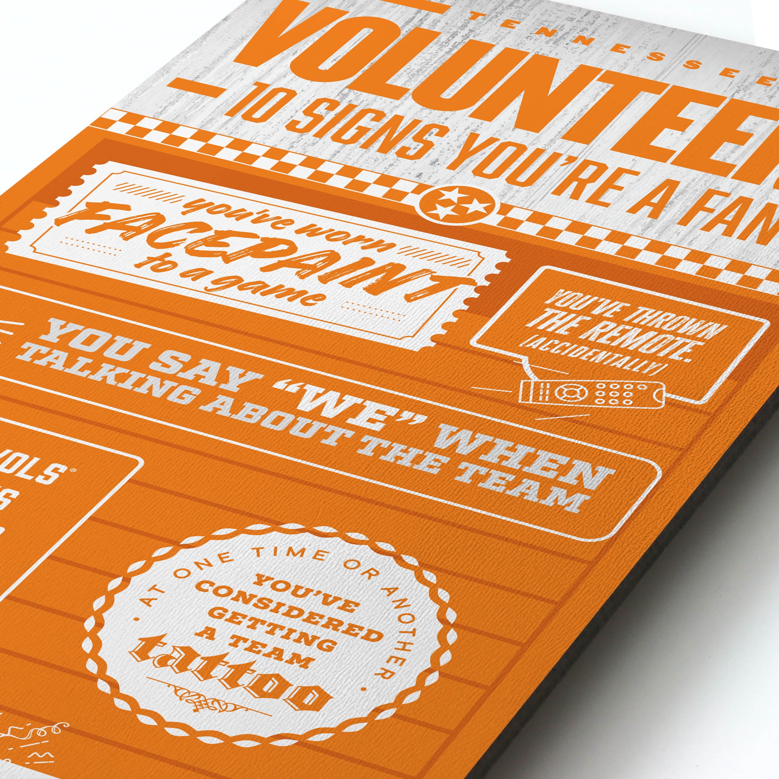 YouTheFan NCAA Tennessee Volunteers 3D Top 10 Wall Art