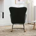 thumbnail image 3 of Glider Rocking Chair, Rocking Chair with Armrests, 24" H Backrest and Thick Cushion, Uplostered Accent Armchair, 3 of 8