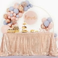 thumbnail image 2 of 50X80Inches Rose Gold Sequin Fabric Tablecloth Sequin Panels Party Baby Shower, 2 of 5