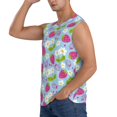thumbnail image 3 of Picia Strawberry And Flowers mens Cotton Tank Undershirts , Moisture-wicking Ribbed Tanks, Lightweight Cotton Tank Undershirts-Small, 3 of 8