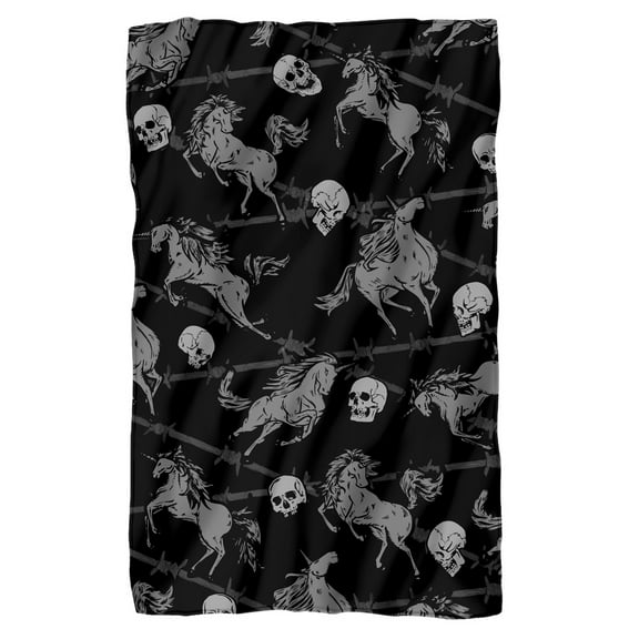 Logovision Badass Unicorn Pattern Fleece Blanket 36' x 58'