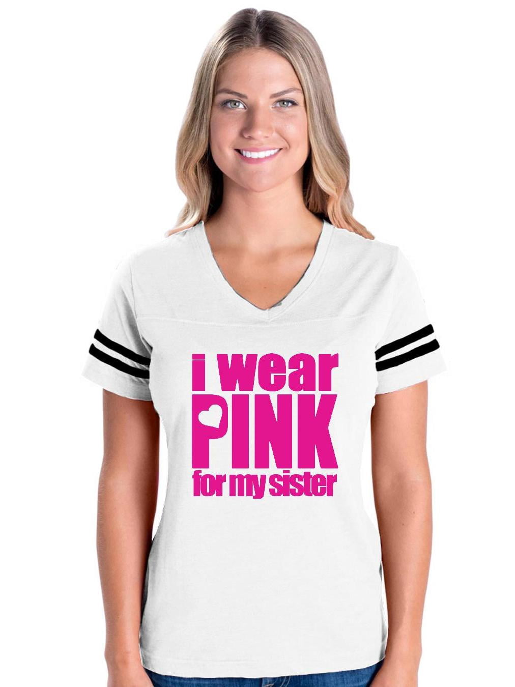 Wear Pink For My Sister Football V-Neck 