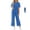 Blue, variant on Clossjun 2 Piece Sets For Women Casual Daily Wear Summer Vacation Outfit Sets Short Sleeve Top And Wide Leg Pant Set For Work Night Out 2XL