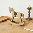 thumbnail image 5 of Handmade Vintage Old Collectible Statue Wooden Rocking Horse Figurines Decorative Ornaments Craft Sculpture for Office & Home Room Desktop Christmas Birthday New Year Gift, 5 of 6