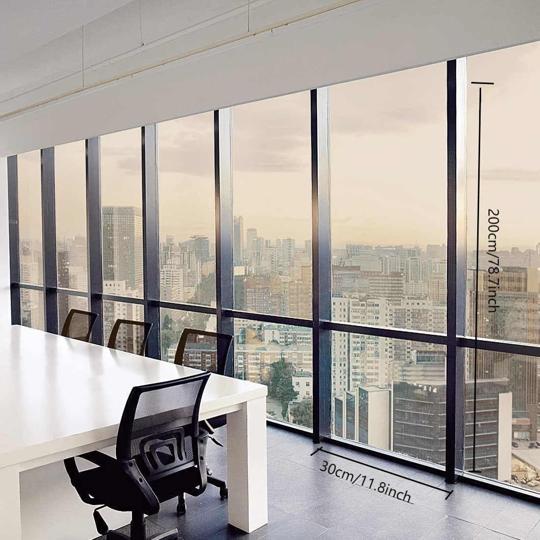 Fancy-Fix Privacy Film 78.8 in x 35.4 in Solid Color Privacy Static Cling Reflective Window Film