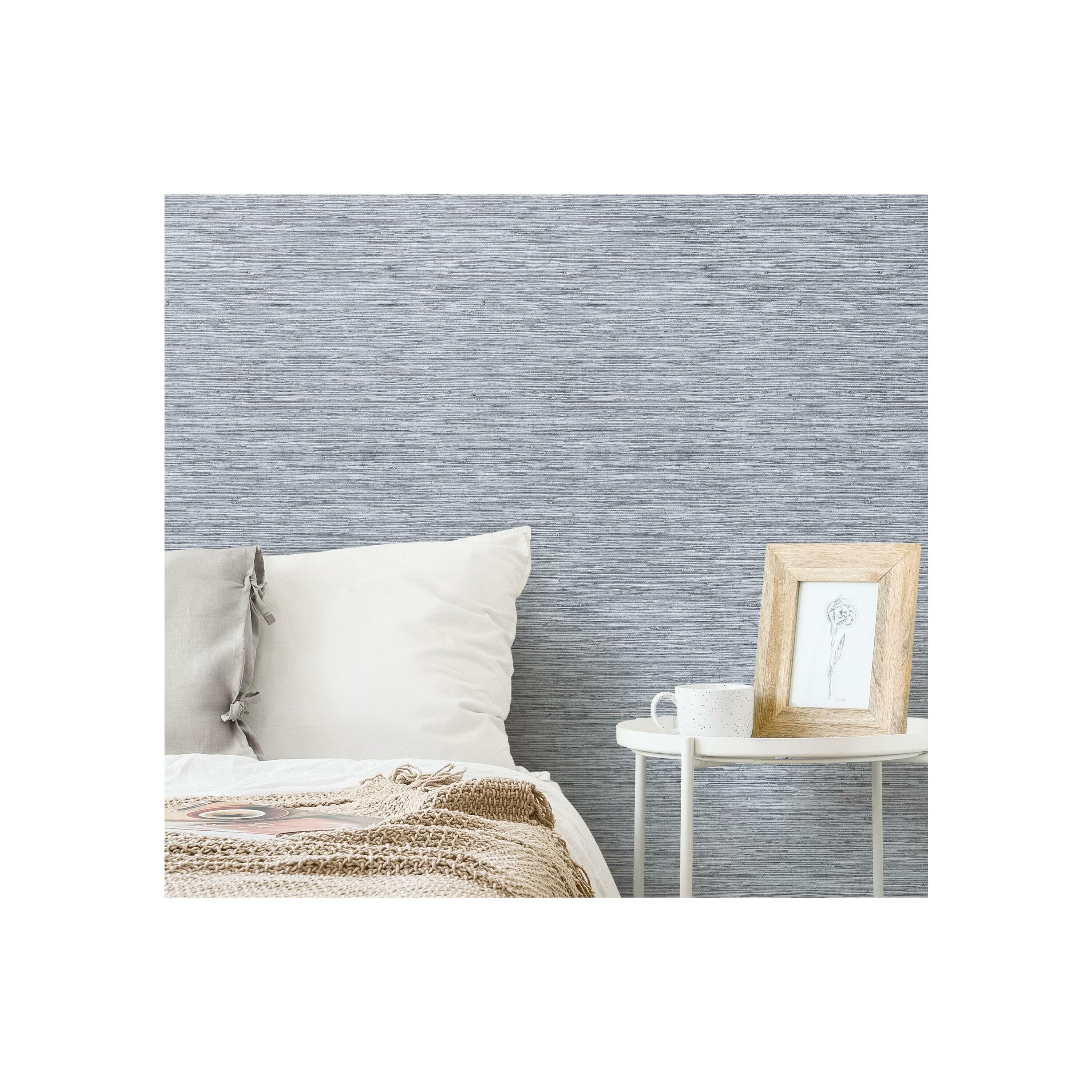 RoomMates Light Blue Grasscloth Peel and Stick Wallpaper - Walmart.com