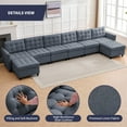 thumbnail image 5 of ZAFLY U/L Shaped Couch Set with Storage Ottoman, Modular Sectional Sofa for Living Room, Gray, 5 of 5