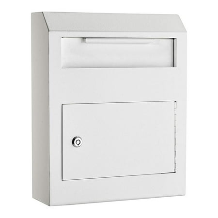 AdirOffice Steel Wall-Mountable Safe Mail/Drop Box W/Lock White