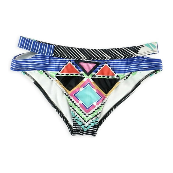 Aeropostale Womens Printed Cheeky Bikini Swim Bottom, Black, Juniors, Small