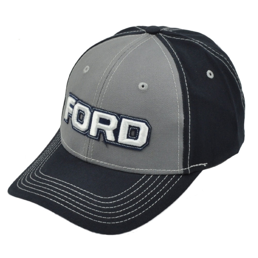 Ford Brand Two Tone Navy Gray Hat Cap Automobile Car Truck Snapback