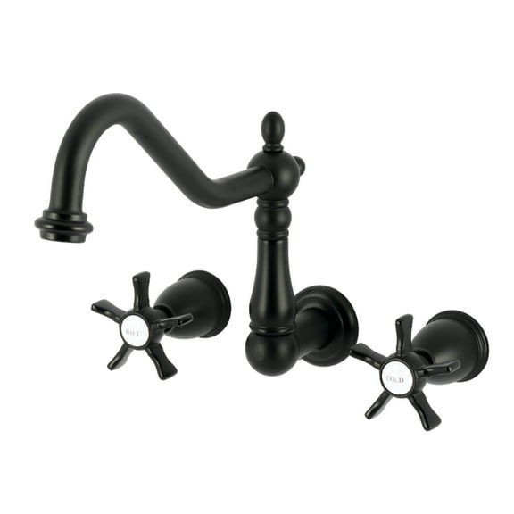 Kingston Brass KS1020NX Hamilton Two-Handle Wall Mount Roman Tub Faucet, Matte Black