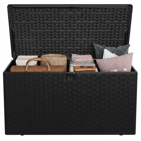 BouPower Outdoor Deck Box,Storage Lockable Waterproof Patio Storage Box,Garden Tools,Cushions,Pool Accessories Outside Storage Box,Storage Boxes Outdoor Waterproof 100 Gallon