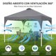 thumbnail image 3 of Carpa Plegable 3x3 m , Toldo Oxford 150D Impermeable Protección UPF50+ Anti Rayos UV, Mecanismo Bloqueo Central Armado Rápido Sin Herramientas-Para Jardín, Patio, Camping, Fiestas y Puestos De Feria, 3 of 9