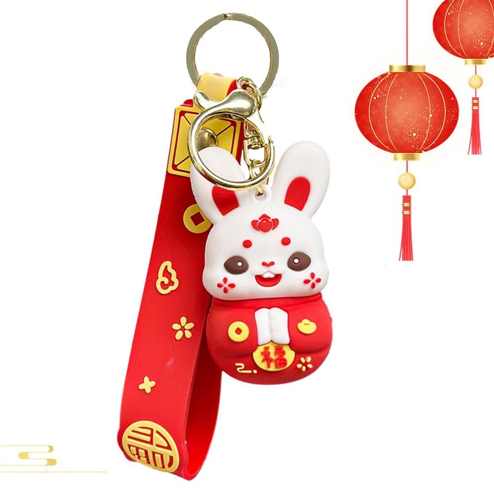 Tohuu Zodiac Rabbit Keychain Chinese 12 Zodiac Cute Rabbit Keychain
