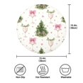 thumbnail image 3 of 15.4" Round Placemat Set of 6 Polyester Fabric Place Mats Non-Slip Dining Kitchen Table Mats for Kitchen Party Decor Champagne Glasses and Christmas Tree, 3 of 5
