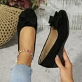 thumbnail image 5 of Women's Wide Width Flat Shoes - Ladies Pointed Toe Suede Slip On Office Ballet Flats Black 6, 5 of 7