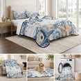 thumbnail image 6 of King Quilt Set 96''x106'', Blue Coastal Starfish Lightweight Bedspread Coverlet with 2 Pillow Shams, Beach Nautical Shell Eucalyptus Wooden Breathable All Season Quilt Bedding for Bedroom/Guest Room, 6 of 9