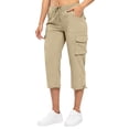 thumbnail image 6 of Dwellite Womens Quick Dry Cargo Capris with Pockets Loose Fit Casual Capri Pants Dressy Lightweight Ladies Baggy Cargo Pants for Hiking Brown XL, 6 of 6