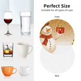 thumbnail image 6 of Lsque Christmas Snowman Gift Pattern 4" Drink Coasters Set of 4, PVC Leather Absorbent Coasters, Table Coaster Set Decorative Coffee Cup Coasters Housewarming Gift -Round Shape, 6 of 6