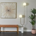 thumbnail image 3 of DecMode 73" 2 Light Curved Orb Gold Floor Lamp with White Glass Shade, 3 of 14