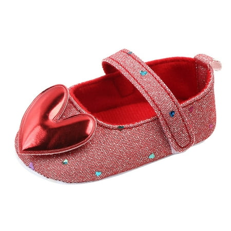 

MPWEGNP Heart Shaped Baby Shoes Princess Indoor Shoes Walking Girls Soft Soled Baby Shoes Toddler Girl Tennis Shoes Sneaker Kid Girl