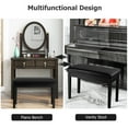 thumbnail image 6 of Costway PU Leather Piano Bench Padded Double Duet Keyboard Seat Storage Black, 6 of 10