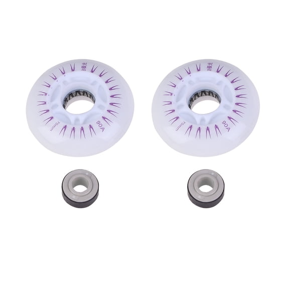 KAKOWELY 2 Pcs 70MM PU Flash Wheels Luminous Roller Skating Wheels Inline Skates Accessories (Colorful Light),2.76"X2.76"X0.79"