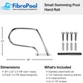thumbnail image 2 of Fibropool Easy Mount Hand Rail with Base Plate, Small (Stainless Steel), 2 of 3