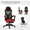 thumbnail image 5 of Vinsetto Ergonomic Home Office Chair High Back Armchair Computer Desk Recliner with Footrest, Mesh Back, Lumbar Support and Wheels, Red, 5 of 9