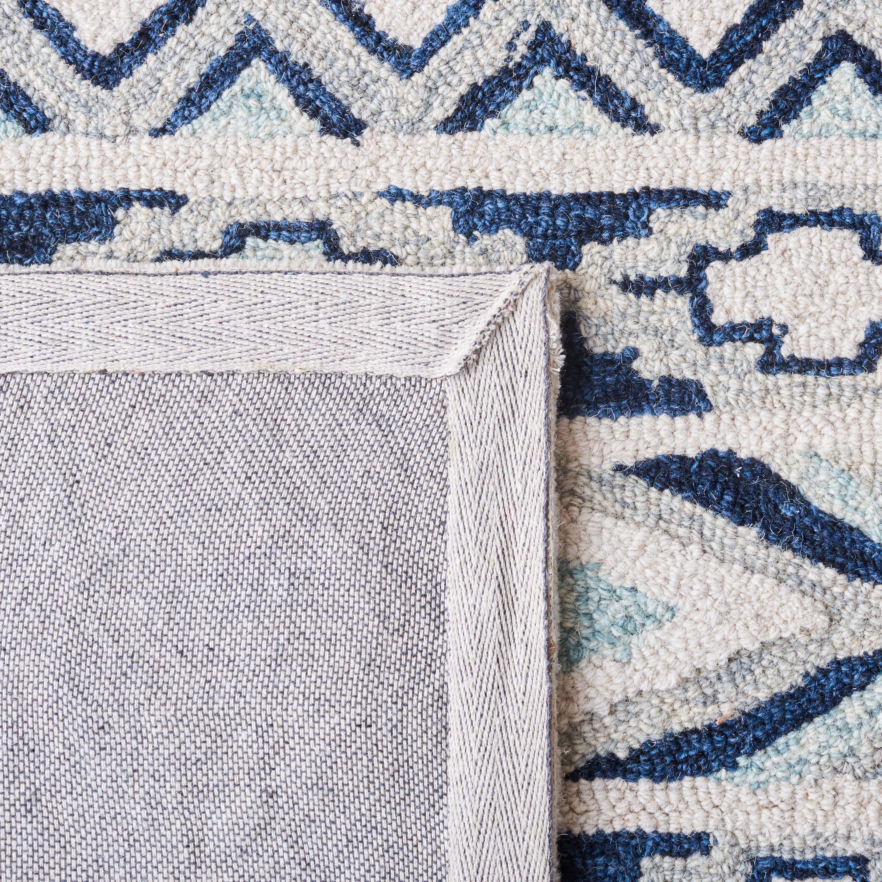 SAFAVIEH Roslyn Lena Geometric Area Rug, Blue/White, 9' x 12'