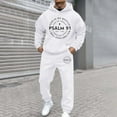 thumbnail image 5 of Aihuaihua Casual 2 Piece Sweatsuit for Men Jesus Christian Faith Psalm 91 Tracksuit Jogging Vintage Fashion Athletic Outfits White XXL, 5 of 5