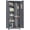 Dark Gray, variant on Broom Closet Utility Storage Cabinet with Locking Door and 2 Shelves, 65" H Slim Tool Cabinet for Broom and Mops (Gray White, 65“H-1 Door)
