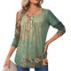 thumbnail image 1 of Neewe Women Tops Loose Fit Long Sleeve Round Neck Button T Shirts Business Casual Blouses Dressy Fall Fashion Work Clothes, 1 of 6