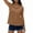 Brown, variant on Women’s Lapel Collar Shirt Summer Fashion Sleeveless Button Tops Full Open Blouses with Pockets