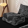 thumbnail image 5 of Homewish Gothic Halloween Bat Damask Zipper Twin Comforter Sets with Fitted Sheet and 2 Pillowcases,Vintage Damask Print Zipper Bedding Set,Black Gray,Black Reversible,4-Piece, 5 of 7