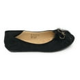 thumbnail image 4 of Victoria K Women's Foldover Sueded Faux Fur Gold Bow Ballerina Flats, 4 of 9