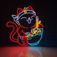 thumbnail image 3 of Glowneon Lucky Cat Ramen Noodles Neon Sign, Ramen Food Led Decor, 3 of 4
