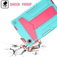 thumbnail image 4 of zukof Case for Samsung Galaxy Tab A8 10.5 Inch 2022 Model (SM-X200/X205/X207) - Dual Layer Hybrid Rugged Shockproof Protective Cover Case with Kickstand + 1 Stylus (Teal/Pink), 4 of 5