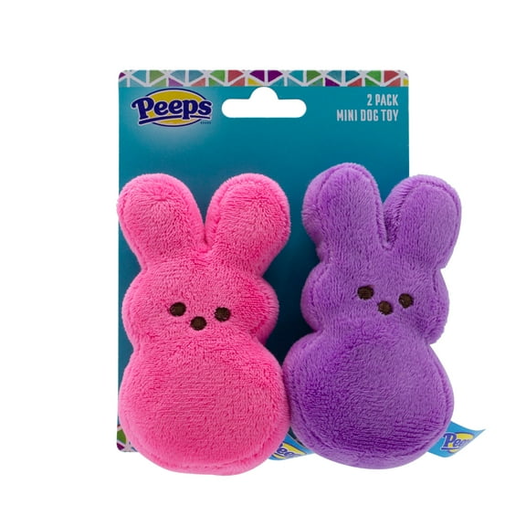 PEEPS Bunny Plush Dog Toys, Pink/Purple, Mini/2 Pack,