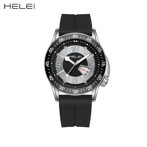 Helei Men's Magnetic Buckle SilicBand Waterproof Watch Helei Quartz Watch