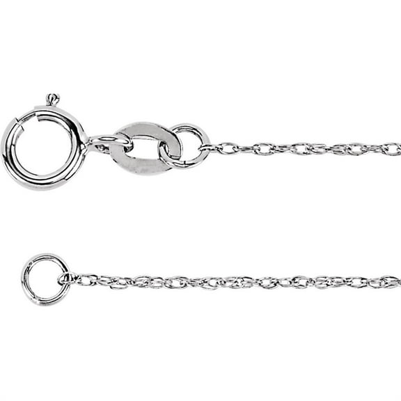 Auriga Fine Jewelry 10k White Gold 1 mm Rope Chain Necklace for Women 16"