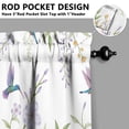 thumbnail image 4 of Purple Flower Bird 3-Piece Kitchen Curtains Set Kitchen Curtains Sets with Valance for Windows Rod Pocket Machine Washable Kitchen Decor(54"x18"+2x27.5"x24"), 4 of 5