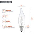 thumbnail image 5 of Better Homes & Gardens 4W (40W Equivalent) Soft White Dimmable CA10 White Filament Light Bulbs E12 Base 2 Pack, 5 of 10