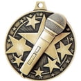 thumbnail image 2 of Microphone Medals, 2" Gold Diecast Microphone Medal Award 5 Pack, 2 of 2