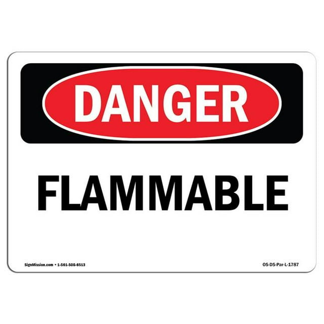 SignMission OS-DS-A-1218-L-1787 12 x 18 Po Signe de Danger OSHA - Inflammable