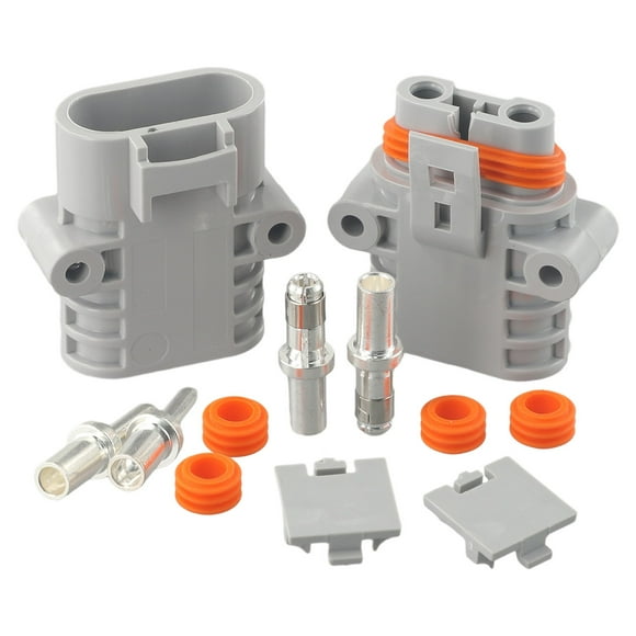 Bgsha Pair of FOR Anderson 50 Amp 600V 6 AWG Grey Forklift Cable Power Connectors